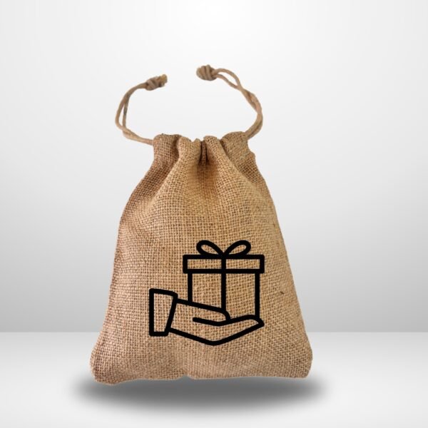 Campfire Adventure Burlap Drawstring Pouch